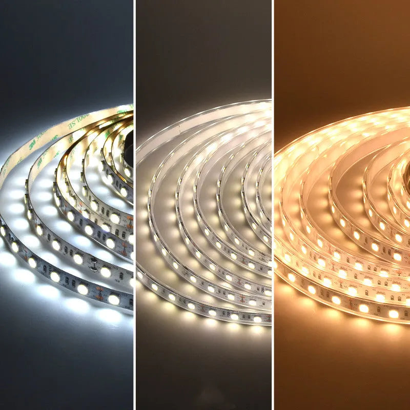 White rectangular 12V LED light strip tape for mounting on supermarket shelves and retail display counters.