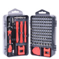 117 in 1 magnetic screwdriver set with CR-V bits and flexible extension in a black case