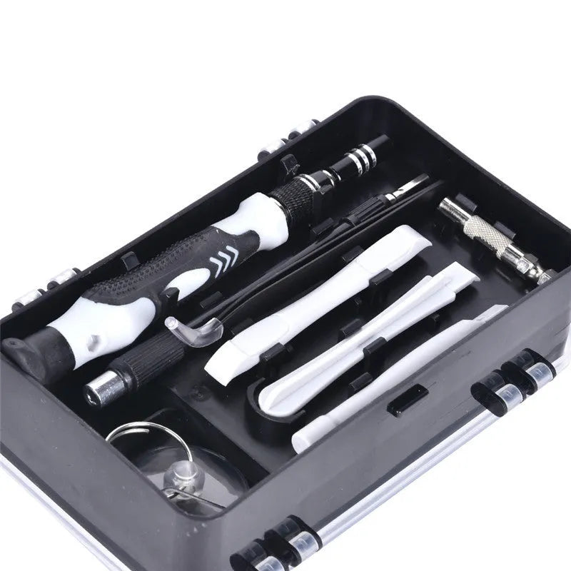 117 in 1 magnetic screwdriver set with CR-V bits and flexible extension in a black case