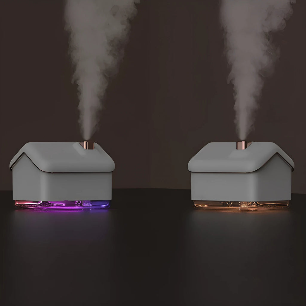 White igloo-shaped essential oil diffuser humidifier with LED light and USB cable