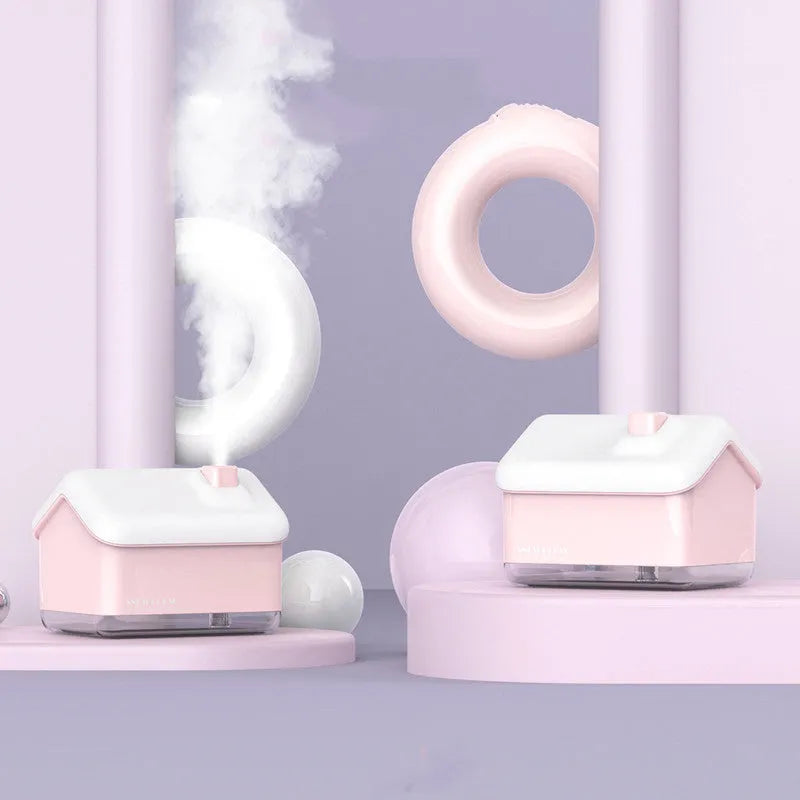 White igloo-shaped essential oil diffuser humidifier with LED light and USB cable