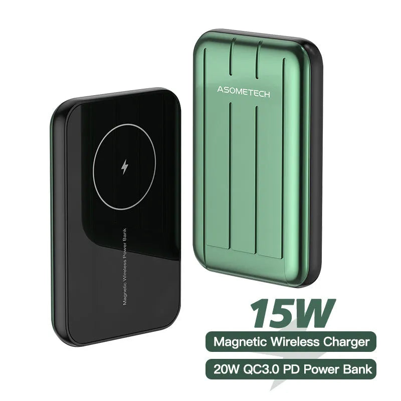 Magnetic wireless power bank charger 5000mAh in blue colour for iPhone 12