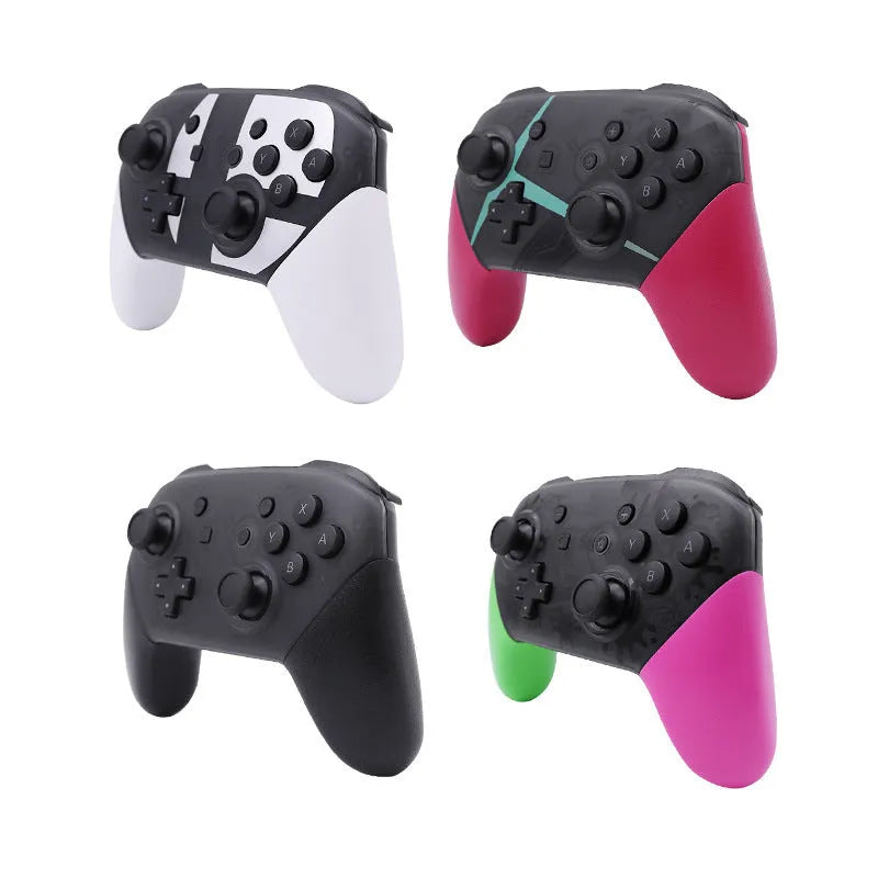 Black wireless Bluetooth gamepad for Nintendo Switch with vibration and screen capture functions