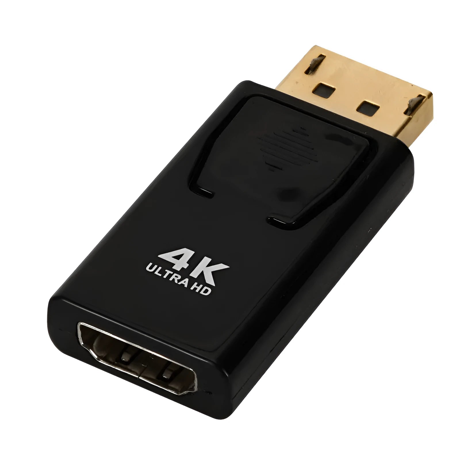 Black DisplayPort to HDMI adapter cable with 4K support and copper core construction