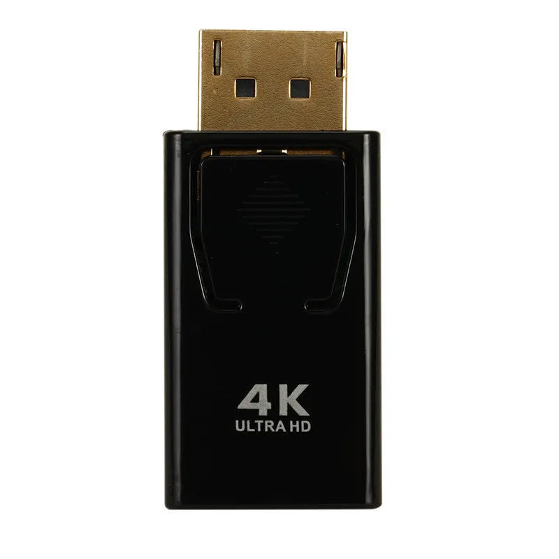 Black DisplayPort to HDMI adapter cable with 4K support and copper core construction