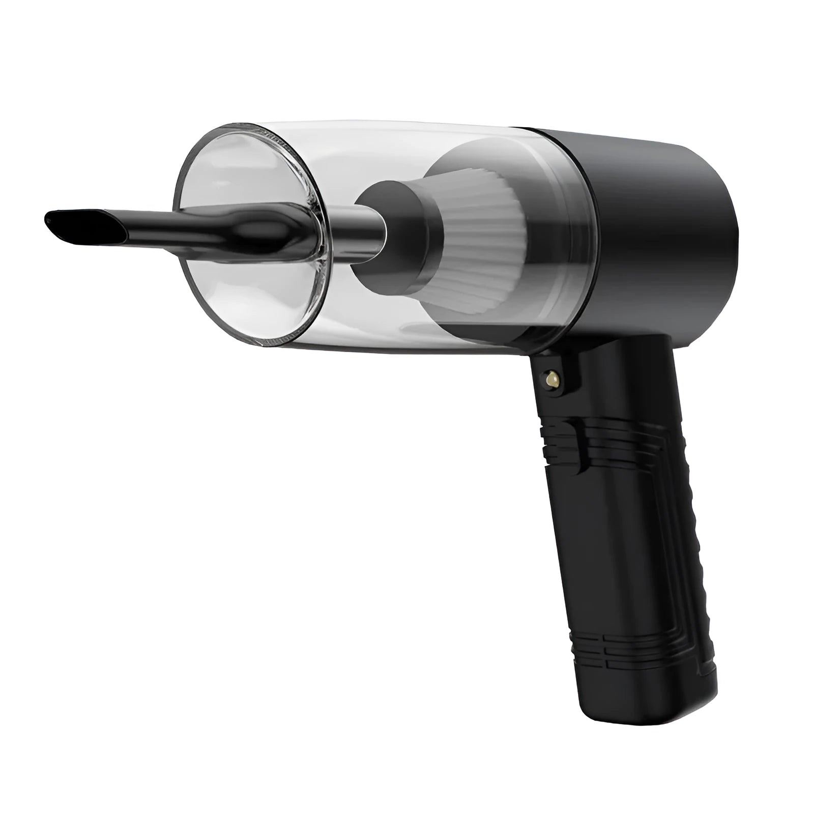Handheld car vacuum cleaner with accessories in black or white colour