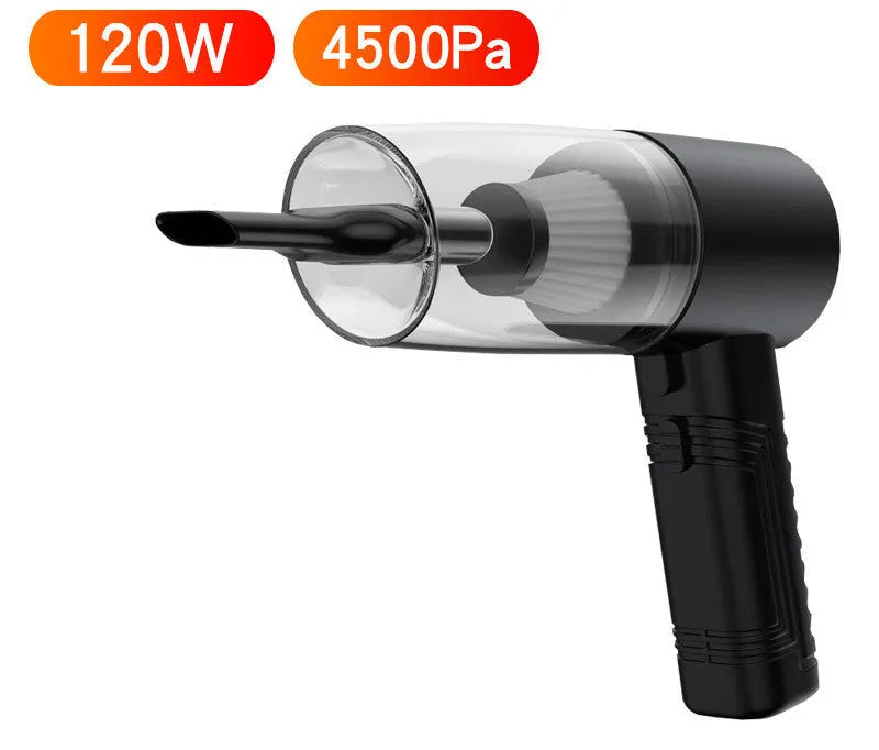 Handheld car vacuum cleaner with accessories in black or white colour