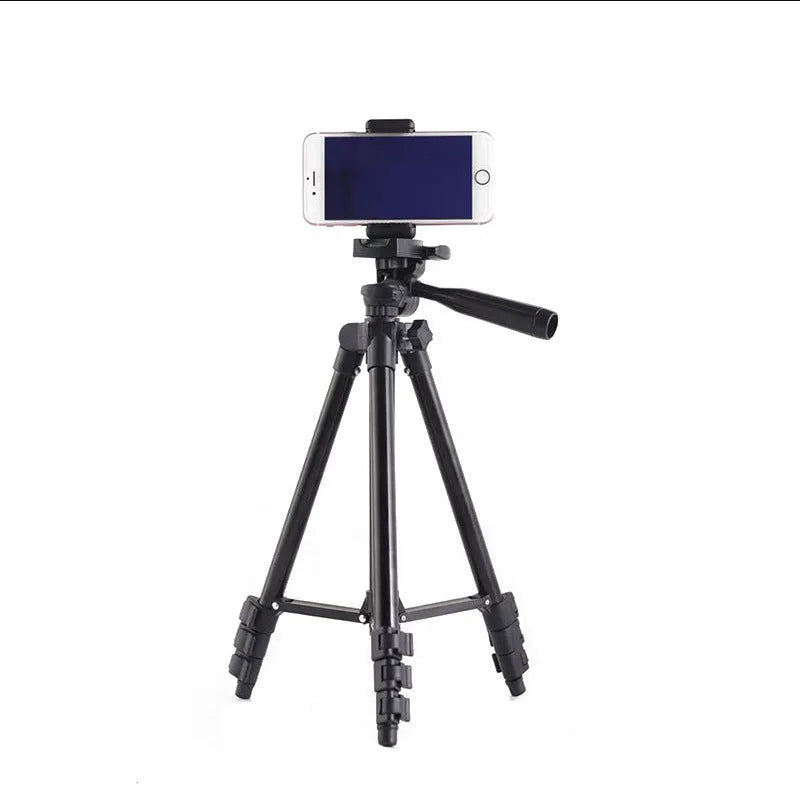 Black aluminium alloy camera tripod with 3D head fully extended to 102cm height