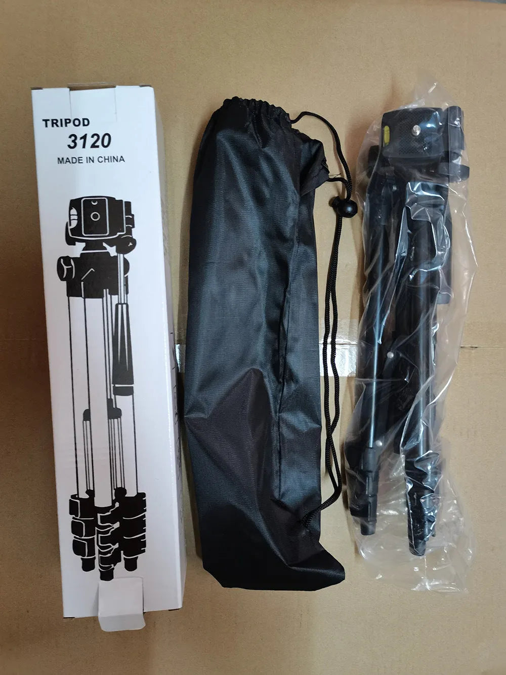 Black aluminium alloy camera tripod with 3D head fully extended to 102cm height