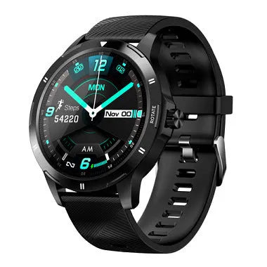 Sports waterproof smart bracelet with circular IPS screen on a silicone wristband.