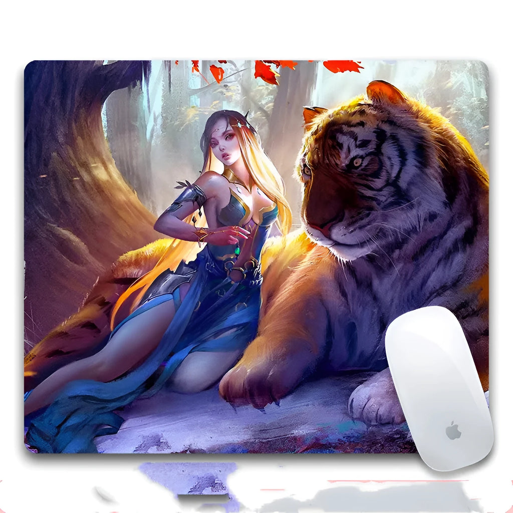 Custom rubber and cloth mouse pad with non-slip base measuring 240mm by 200mm