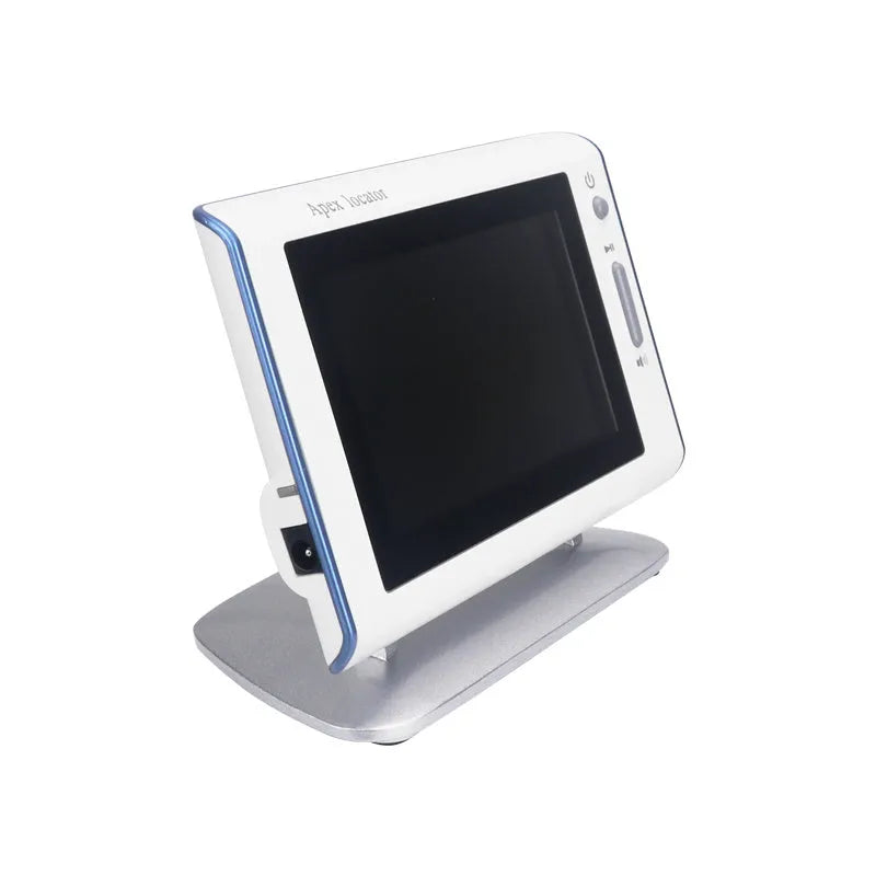 White dental root canal length measuring instrument with 4.5 inch colour screen
