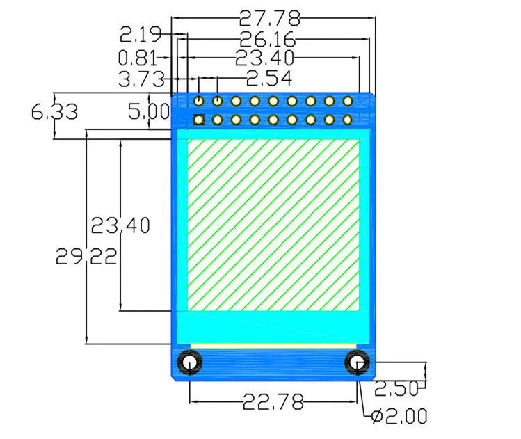 1.3-inch square IPS LCD display module with 240x240 resolution and ST7789 control chip