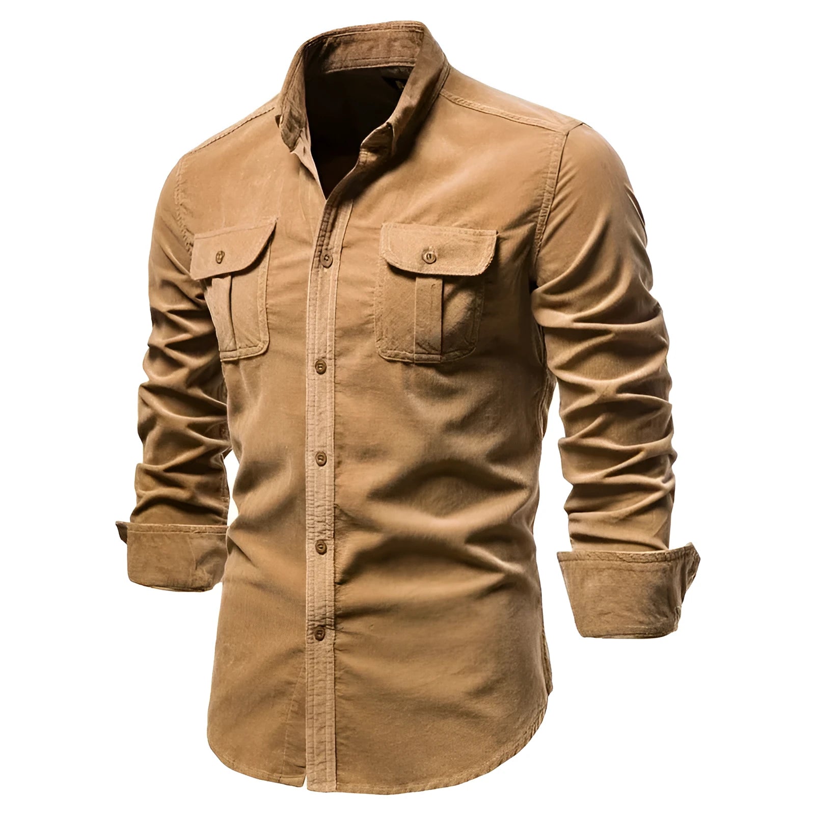 Men's long sleeve linen shirt in multiple colours with size options including Asian measurements