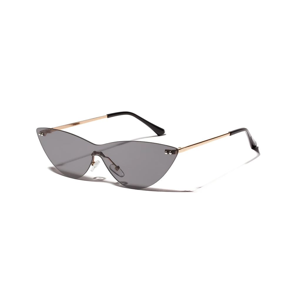 Brown vintage-style metal frame sunglasses with polarised lenses on a plain background.