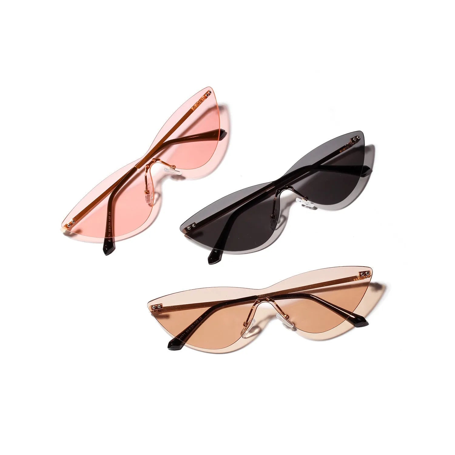 Brown vintage-style metal frame sunglasses with polarised lenses on a plain background.