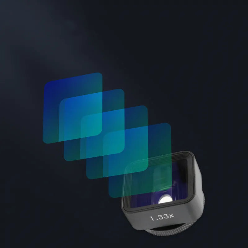Black SANYK 1.33x mobile phone anamorphic lens for cinematic widescreen video recording
