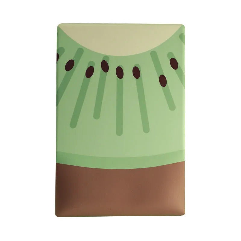 Green kiwi fruit themed mouse pad with built-in wrist support pillow and printed calculator design.