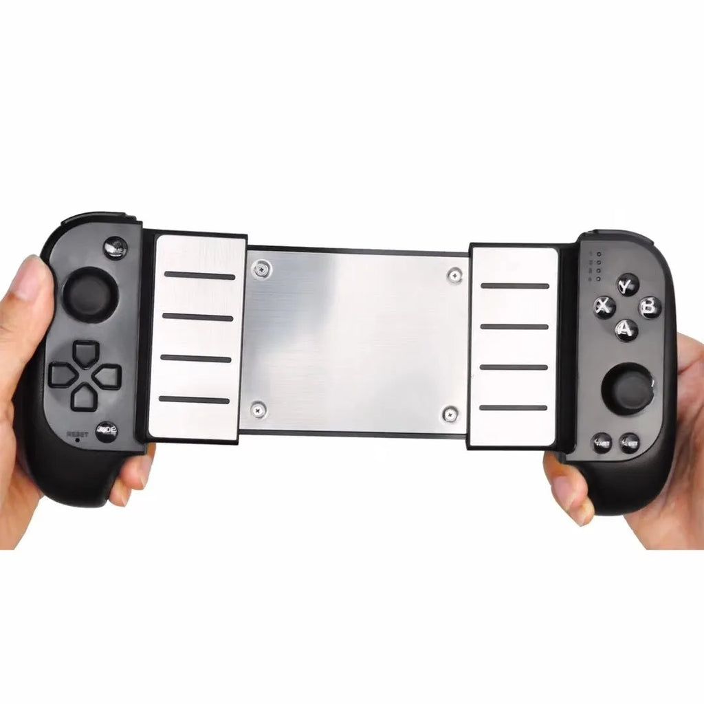 Wireless Bluetooth game controller with telescopic phone holder in black colour