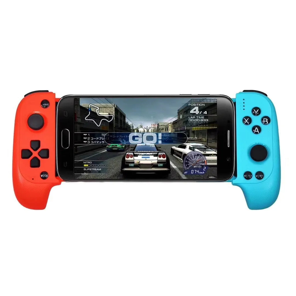 Wireless Bluetooth game controller with telescopic phone holder in black colour