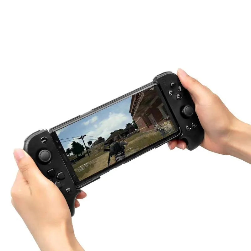 Wireless Bluetooth game controller with telescopic phone holder in black colour