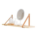 Pine wood wall mounted storage rack in Nordic style, 50cm wide by 16cm high.