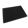 Wooden flannel ring display box with elastic band ring plate in grey for ring storage