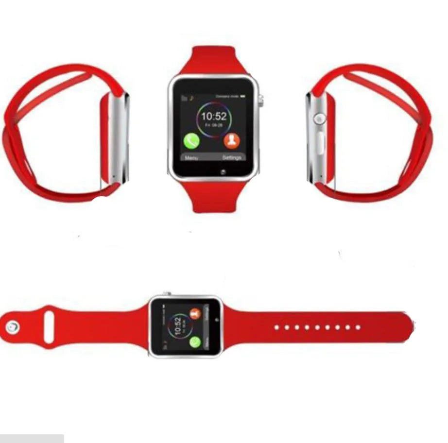 Cross-border A1 smart watch with 1.54-inch touch screen shown in multiple colour options including black, silver, white, gold, pink, red, green, and blue