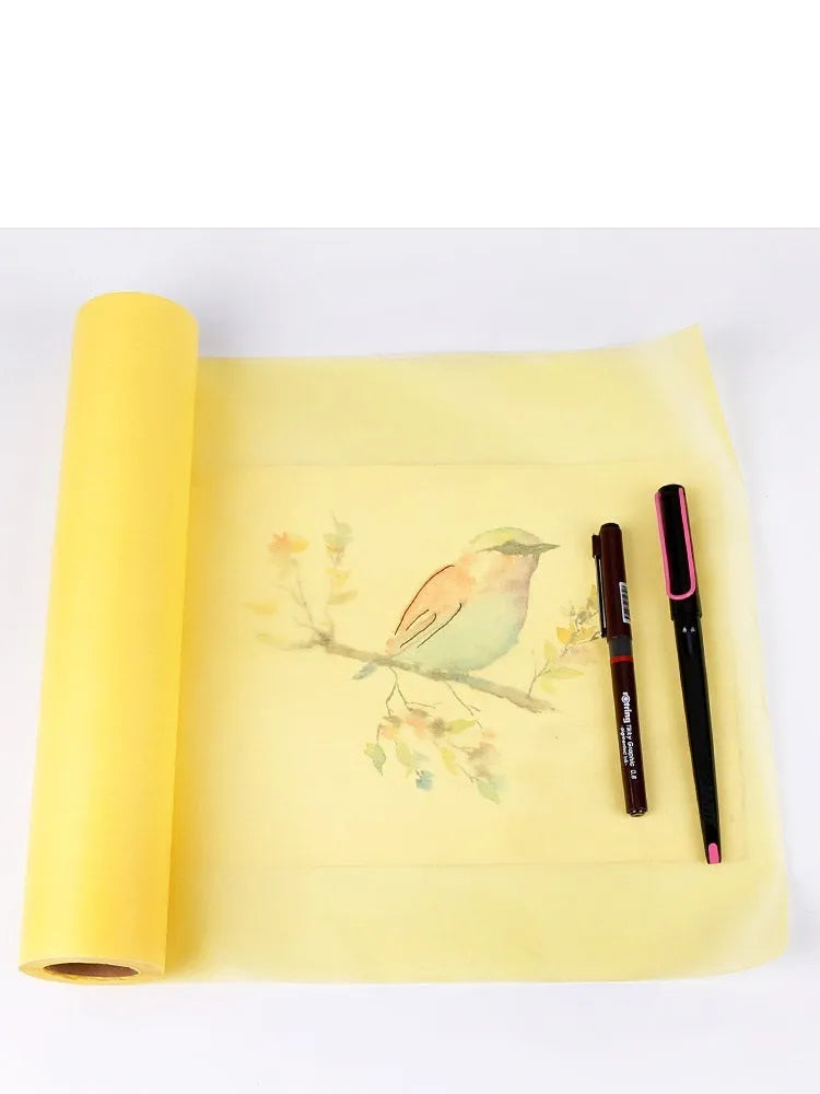 Aikale sketch scroll paper roll in white or yellow, shown in 30.5 cm and 46 cm width options.