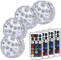 White waterproof LED light with remote control for pool and garden decoration.