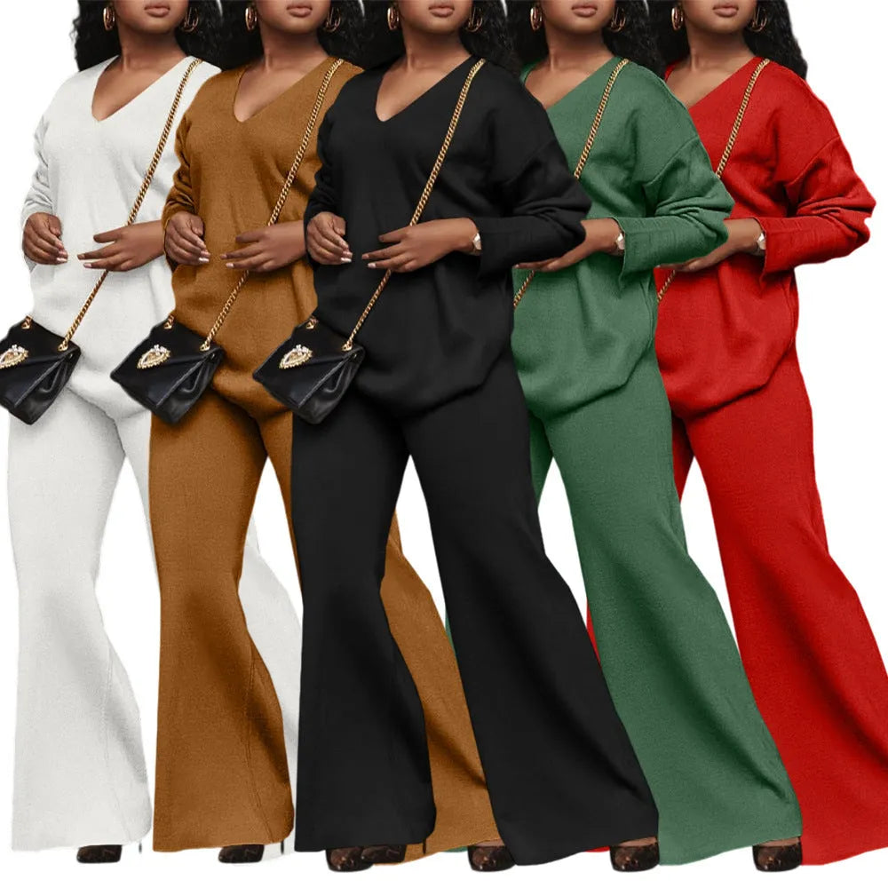 Women's brown suede two-piece suit with split sleeves and trousers in Japanese Korean casual style