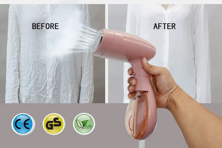 Pink Sokany handheld steam ironing brush with bristles and steam vent