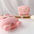 Sweater pink pig cartoon design silicone case with hook for AirPods 1 2 Pro wireless headphones
