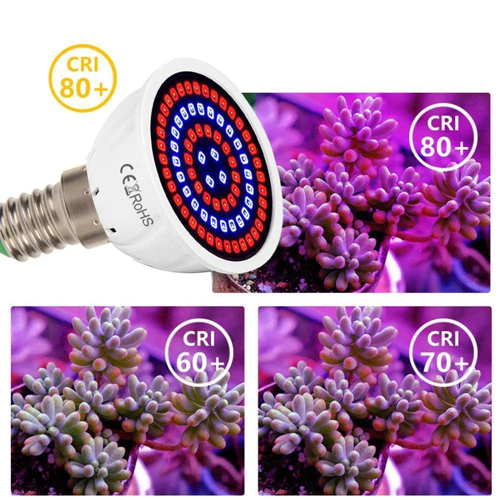 White LED plant growth fill light with 80 beads for indoor potted plants