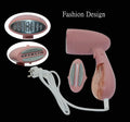 Pink Sokany handheld steam ironing brush with bristles and steam vent