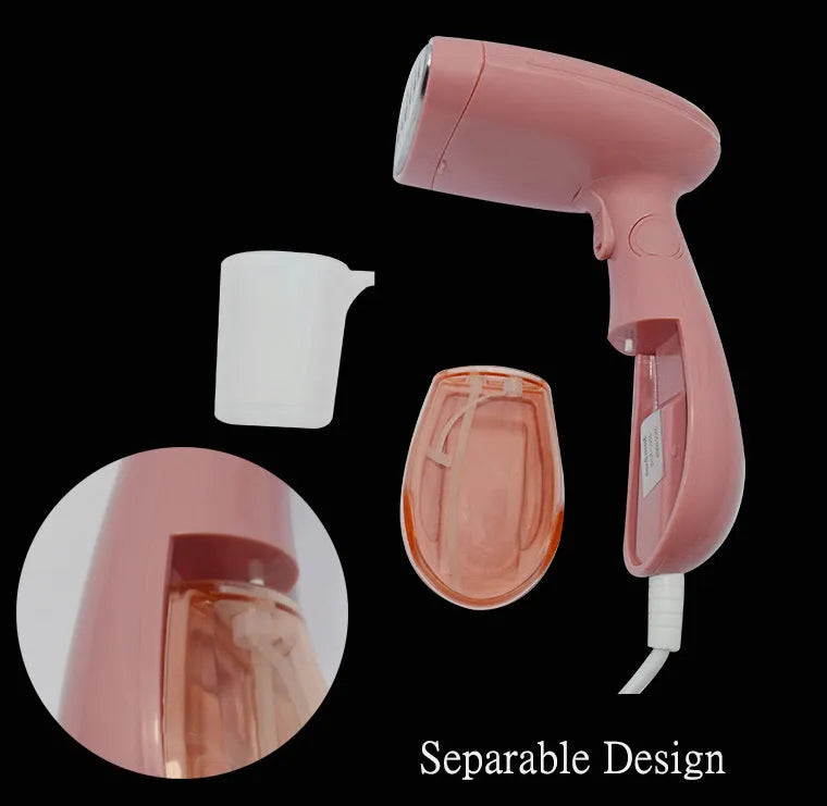 Pink Sokany handheld steam ironing brush with bristles and steam vent