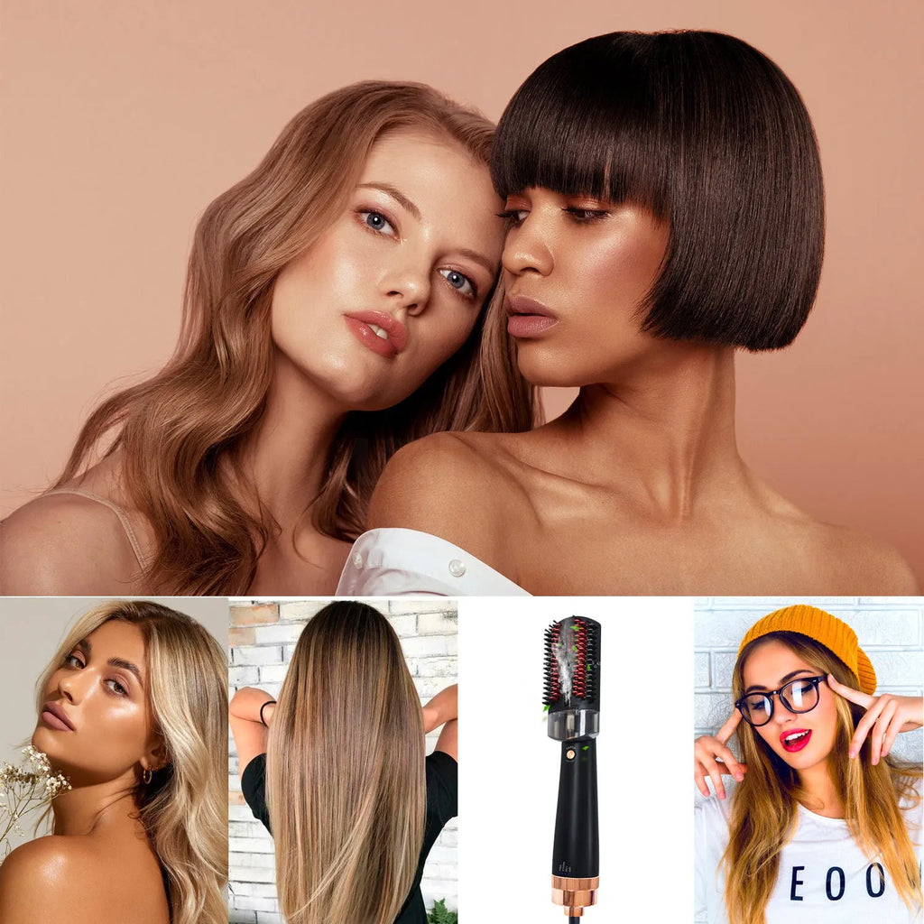 Black or pink professional infrared hair styling comb with tourmaline ceramic heating element