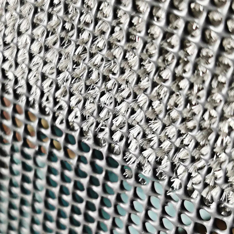 Blue window screen cleaning brush with a separate crevice brush tool for household window cleaning