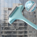 Blue window screen cleaning brush with a separate crevice brush tool for household window cleaning