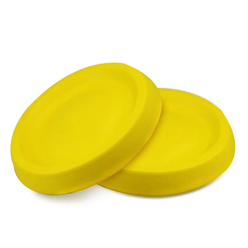 Bright yellow EVA dog throwing toy for interactive training and play activities