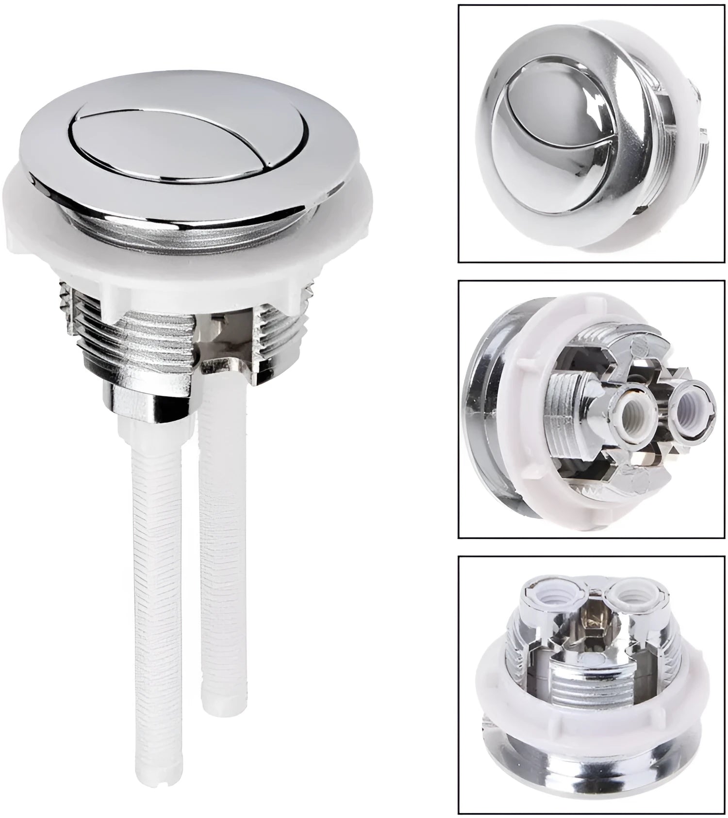 38mm round double toilet flush button replacement set for one-piece toilets