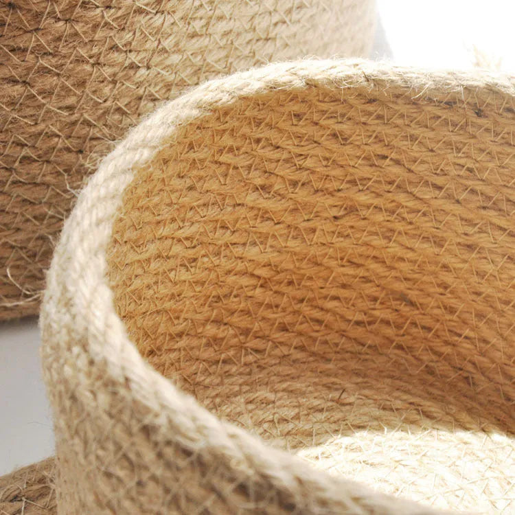 Japanese style linen storage basket with dustproof cover in three sizes for underwear organisation