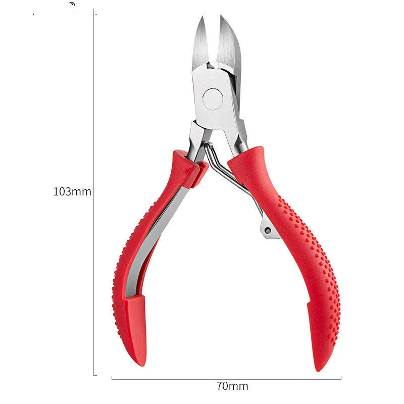 Stainless steel nail clippers with dead skin scissors and coloured ABS handles