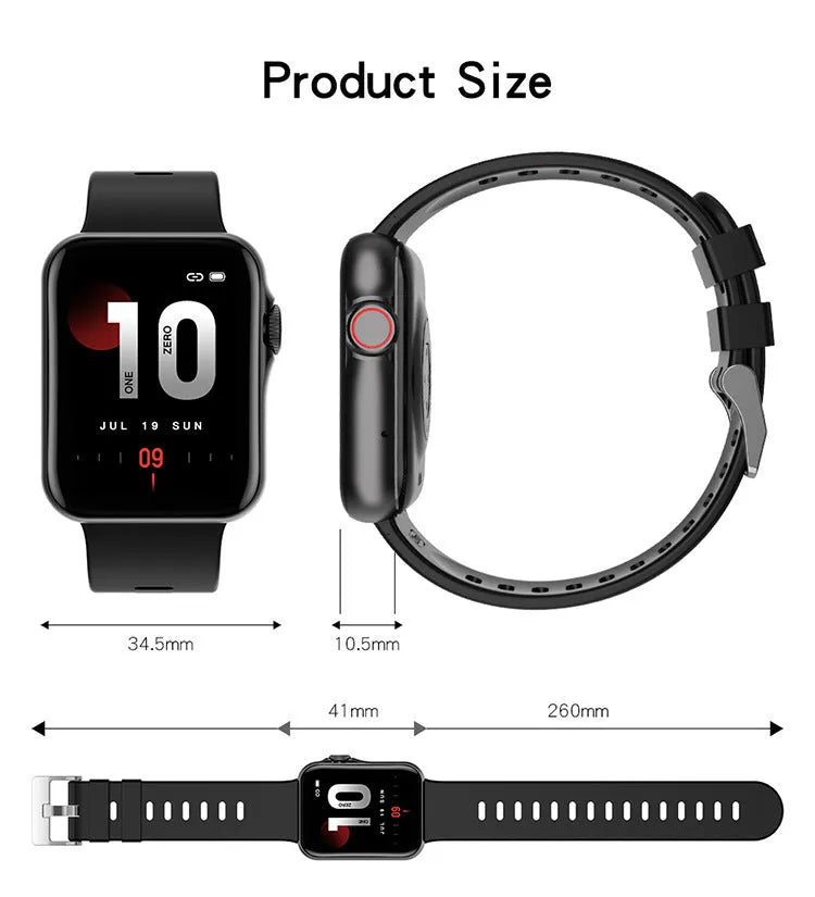 D06 colour screen Bluetooth smart watch with black liquid silicone strap on a wrist.