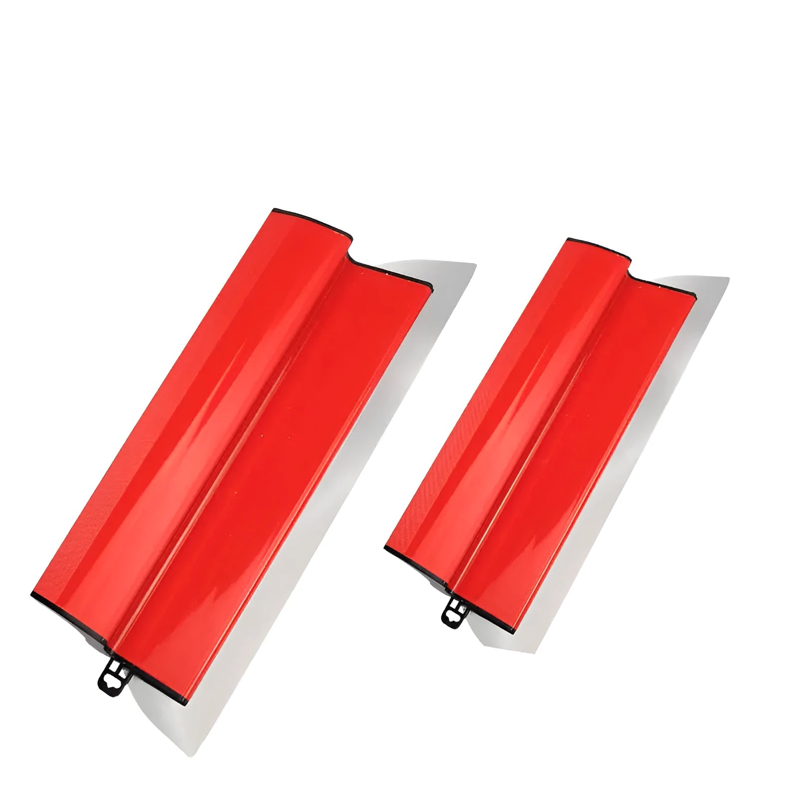 Red 40cm levelling scraper with 0.2mm blade thickness for wall putty and wallpaper work