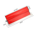 Red 40cm levelling scraper with 0.2mm blade thickness for wall putty and wallpaper work