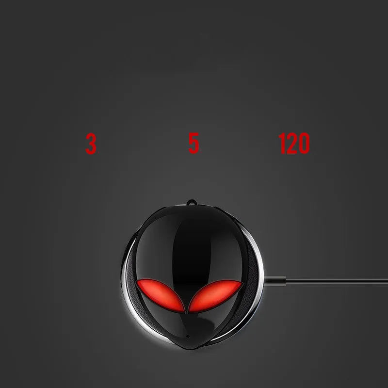 Starman T8 alien-inspired Bluetooth headset with LED lights in charging case.