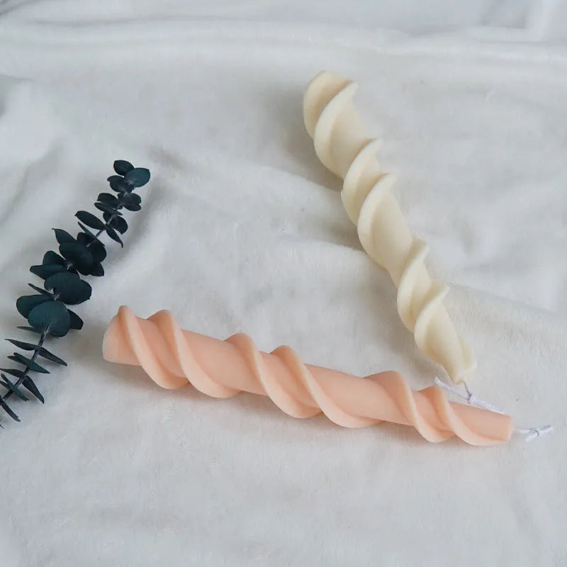 Handmade silicone candle mould for creating decorative rotating lace pattern wax candles