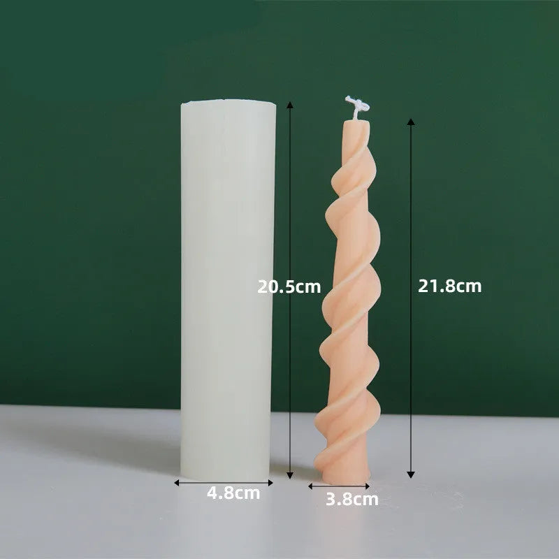 Handmade silicone candle mould for creating decorative rotating lace pattern wax candles