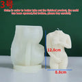 Silicone mould for making candles in the shape of a shy female body silhouette.